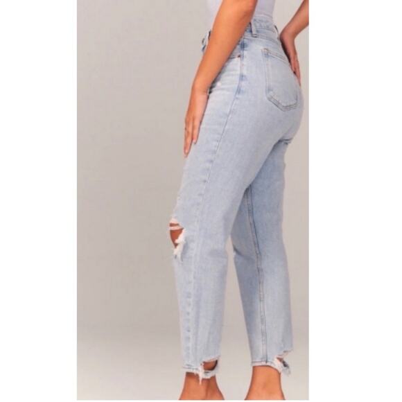 Abercrombie & Fitch The Mom High Rise SHORT Jean Sz 34 - Picture 2 of 11